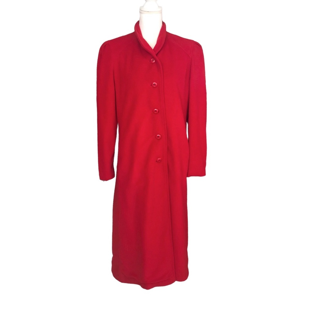 Vintage Wellington Fashions Kashmiracle Red Trench Coat Jacket  Size M